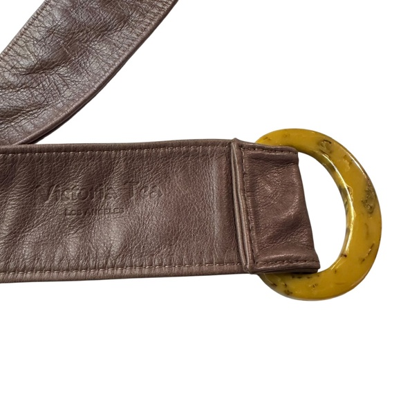 Genuine VICTORIA TEA Brown Genuine Leather Belt For Women Small - Picture 8 of 9